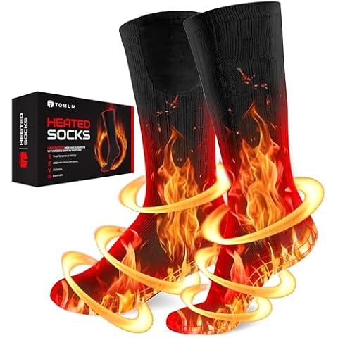 Rechargeable Heated Socks Men Women - Washable Battery Operated Foot Warmer for Ski Hunting - Electric Winter Heating Socks for Work Boot Toe Sleep Bed Indoor Outdoor Sports Walking Research Cover