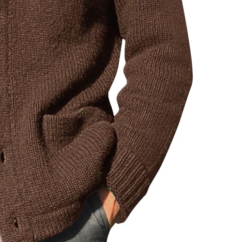 Men's Solid Shawl Collar Fall Winter Sweater Regular Fit Button Down Knit Sweater Cardigan Knitwear Sweaters4