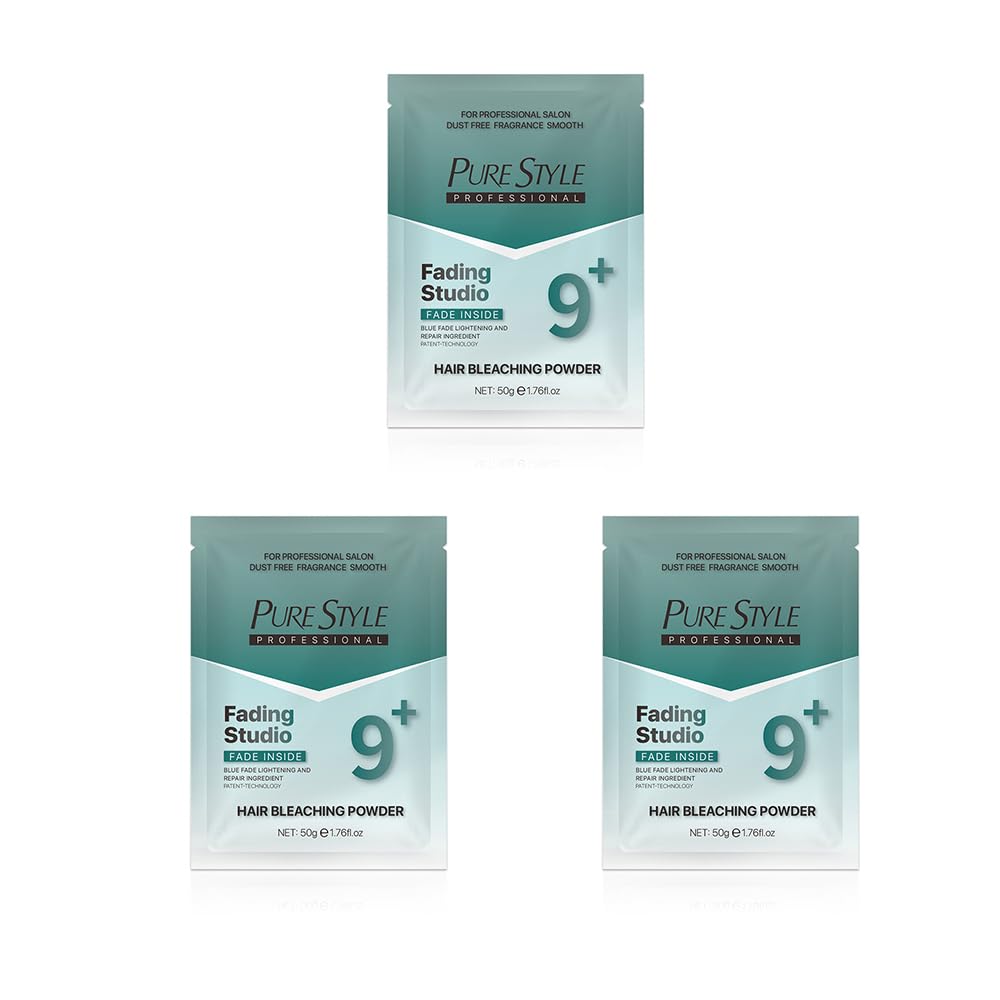 PURESTYLE 3Packs(150g) Professional Ammonia-Free Hair Bleach Powder, Bleach Blonde Hair Color Dye, Over 9 Levels Blue Fade Technology, Gentle Quick Bleach Lightener PURESTYLE 3Packs(150g) Professional Ammonia-Free Hair Bleach Powder, Bleach Blonde Hair Color Dye, Over 9 Levels Blue Fade Technology, Gentle Quick Bleach Lightener