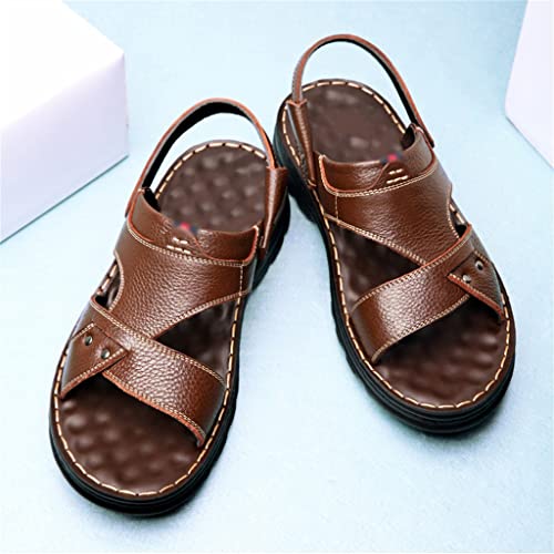 Genuine Leather Men's Sandals Top Layer Cowhide Men Casual Beach Shoes Outdoor Sandals Man Sandale Homme Sandalias(43)4