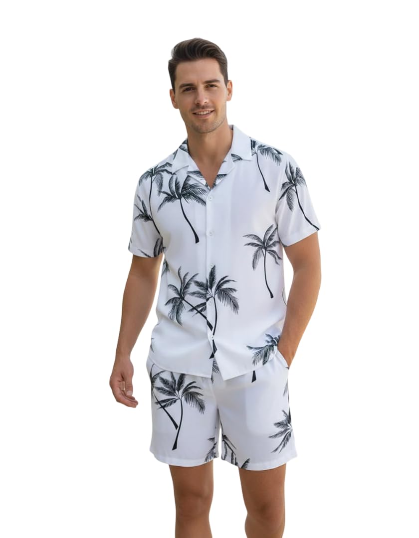 Men's Graffiti Print Co-ord Set, Half Sleeve Shirt and Shorts-image-46