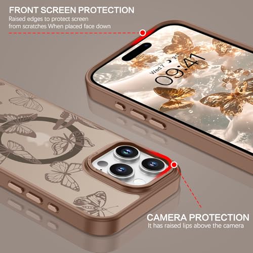 Coque iPhone 16 Pro Magsafe fine mate papillon pour protéger des chocs