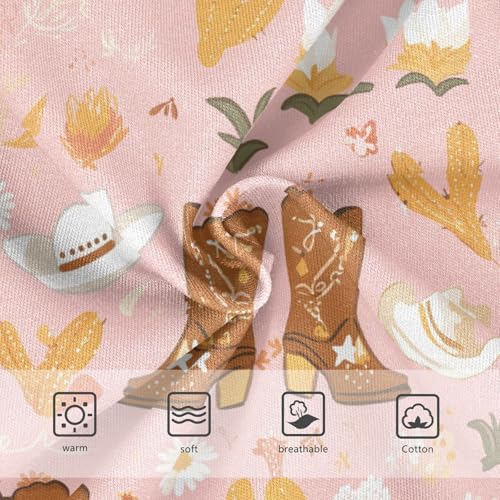 Wusikd Cute Cowgirl Cowboy Girls' Underwear Cotton Boots Cactus Girls Briefs Soft Toddler Underwear 2T3