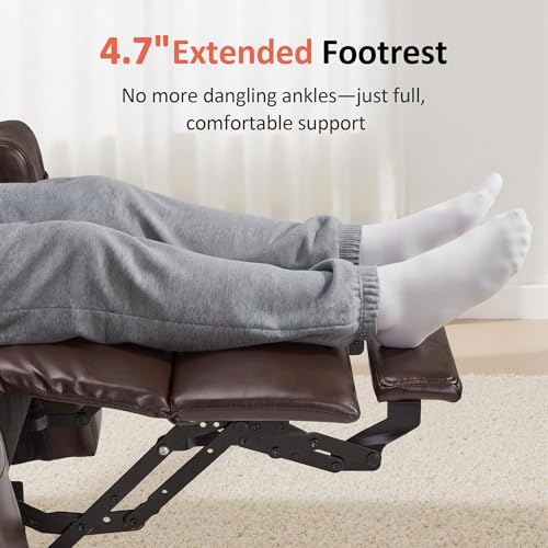 Image of MCombo Large Power Lift Recliner Chair with Massage and Heat for Tall Elderly People, 3 Positions, Cup Holders, and USB Ports, Faux Leather 7516 (Large, Dark Brown)