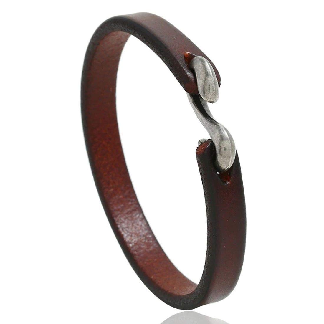 OOMPH Jewellery Dark Brown Leather S Hook Handmade Wrap Fashion Bracelet For Men & Boys (B08P7LJXMZ) Amazon Price History, Amazon Price Tracker