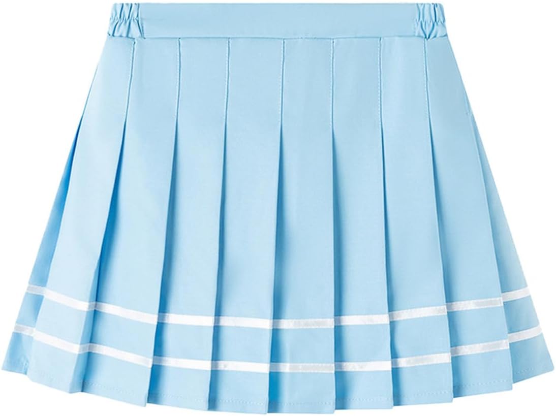 2 Pcs Kids Girls Long Sleeve Button Up School Uniform Shirts With Skirt Set Outfit
