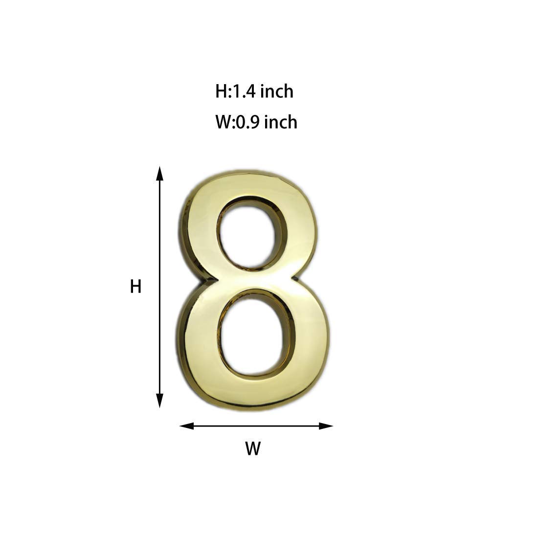10 Pcs 3D Small Mailbox Numbers(0-9,Gold),1.4 Inch Self Adhesive House Numbers Sticker — Amazon image 2