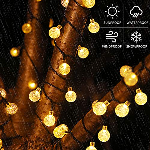 Ulanox Lichtsnoer op zonne-energie, voor buiten, 7 m, 50 leds, 8 modi, IP65 waterdicht, voor binnen en buiten, Kerstmis, lichtketting, voor kamer, tuin, feest, balkon, warm wit, decoratie - Image 4