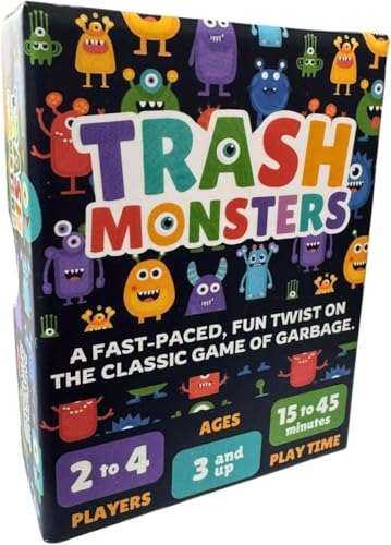 Big Monster Games Trash Monsters - Card Game Easy Number Sequencing Game with Fun Monsters | Ages 3 and up | Kids & Family Nights | Simple to Learn
