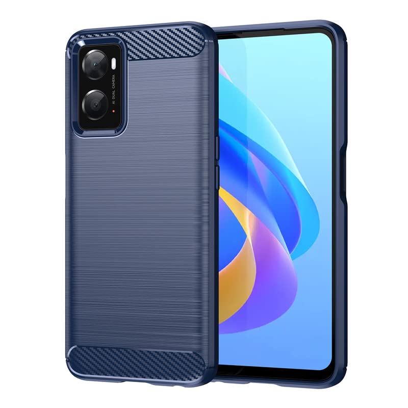 Image of Hybrid Carbon Fiber Back Case for Oppo A76 / A96 / Realme 9i 4G (Blue)