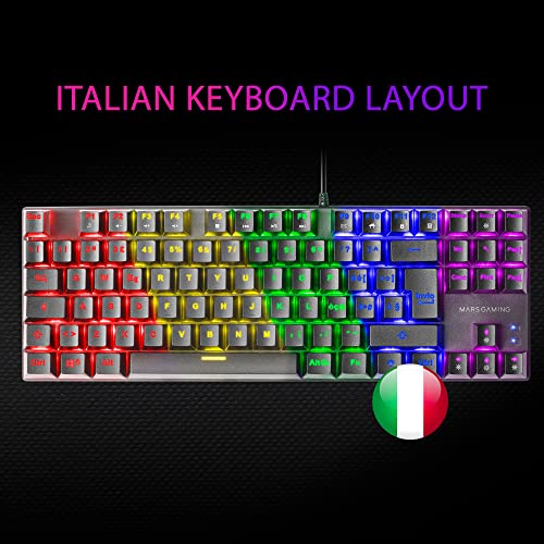 MK80 Nero, Tastiera Gaming Meccanica TKL FRGB, Antighosting, Switch Meccanico Marrone, Lingua Italiano - Tastiera gaming - Immagine 5