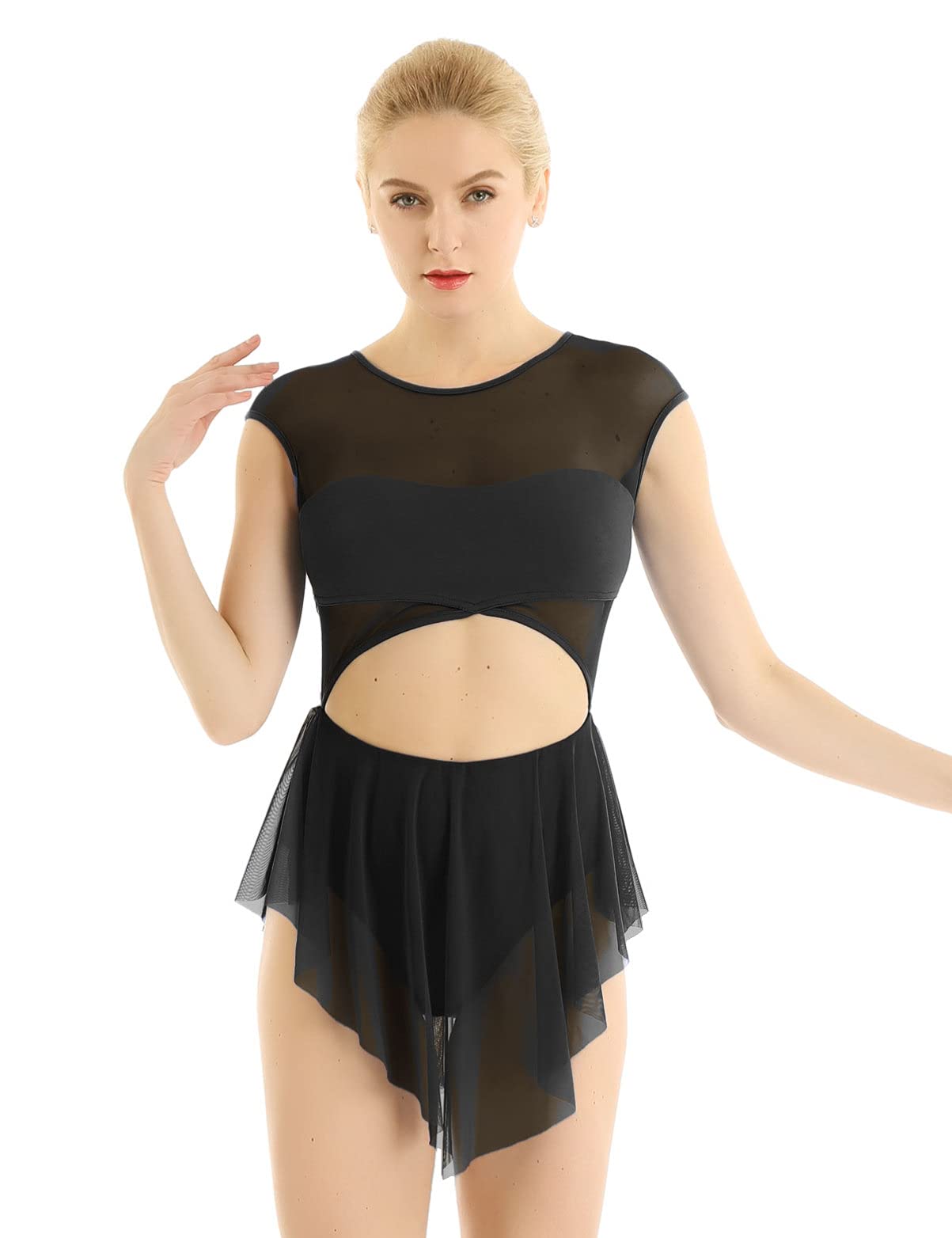 Alvivi Womens Lyrical Modern Ballet Dance Dress Sleeveless Asymmetric 