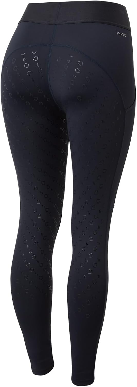 HORZE Nadia Women's High Waist Silicone Full Seat Riding Tights with Phone Pockets