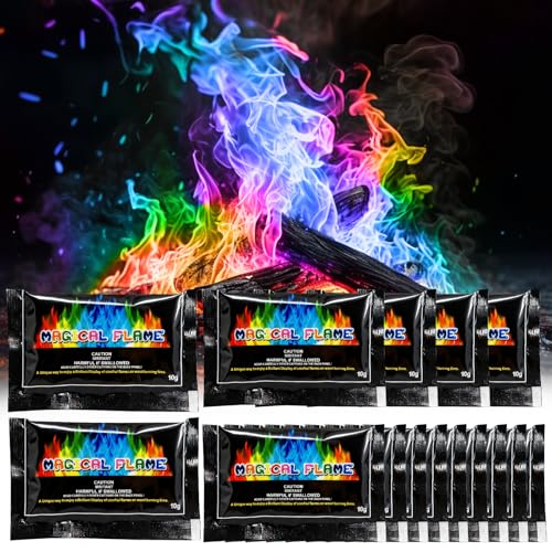 NoxGule Mystical Fire Fire Colour Changing Powder Magical Flames Magic Fire Sachets Suitable for Indoor Fireplaces Outdoor Camping Beach Campfires 15PCS