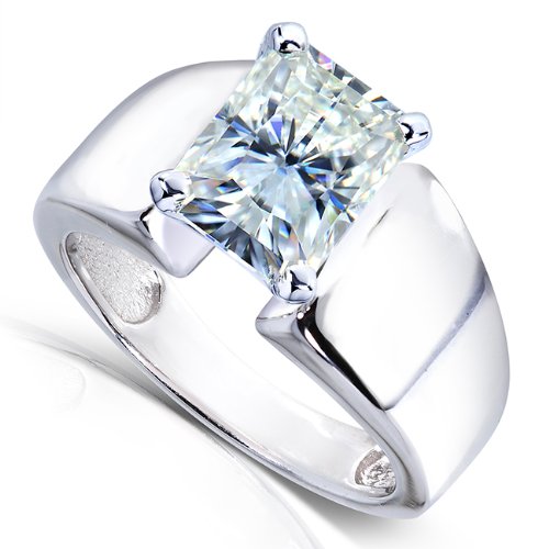 Kobelli Radiant-Cut Moissanite Solitaire Engagement Ring 2 3/4 Ctw 14K White Gold, Size 5.5, White Gold #TOP3