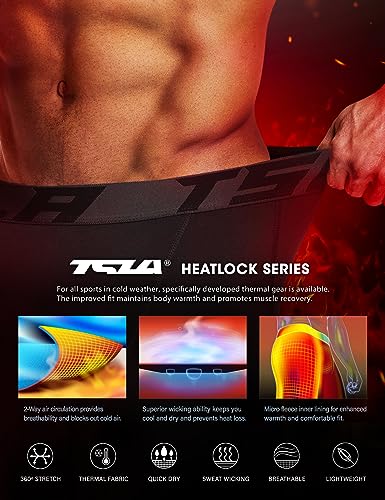 TSLA Men's Thermal Compression Pants, Athletic Sports Leggings & Running Tights, Wintergear Base Layer Bottoms