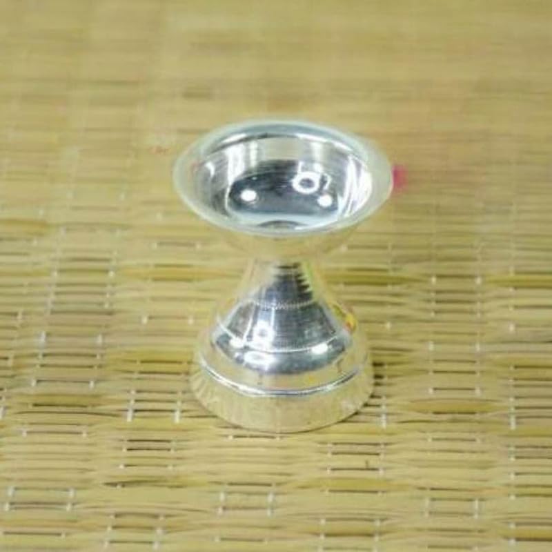 Image of Silver Diya /Ghee Vilakku /Lamp - Silver Pooja Items for Home, Return Gift for Navarathri, Wedding, Housewarming & Other Festivals | Handcrafted | Worship God (GH1033)