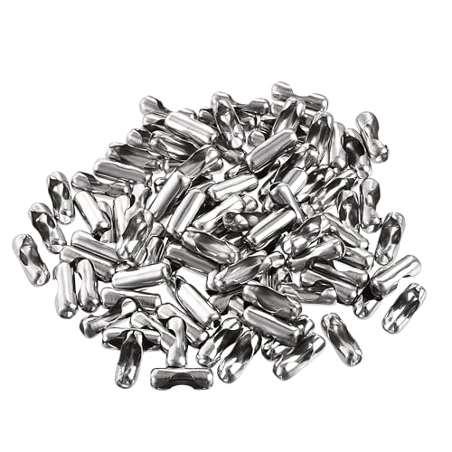 sourcing map Chaîne à Billes Connecteur 2.4mm Chaîne à Billes Fermoir Ondulation Clips Inox...