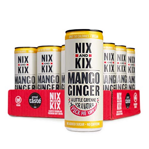 Official Nix & Kix Mango and Ginger - No Added Sugar, Premium Soft Drink, Great Taste, (12 x 250ml)