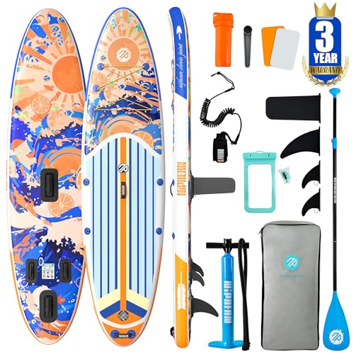 Niphean Inflatable Stand Up Paddle Board with SUP Accessories, Anti-Slip EVA Deck, 10’6’’ Inflatable Paddle Boards for Adults & Youth of All Skill Levels