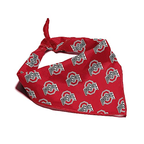 Ohio State Buckeyes Officially Licensed Bandana for Dogs and Cats | Fits Pets Great Gift Idea | Easy-to-Tie (Small 13)
