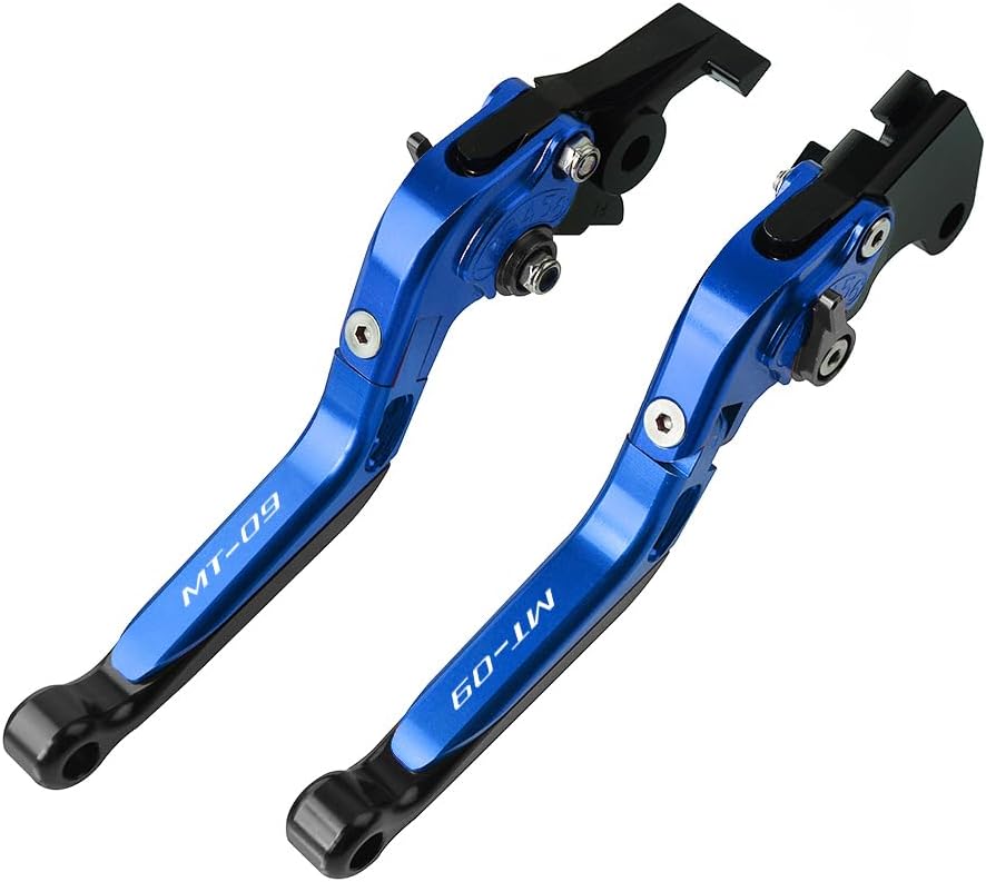LANQIAN Brake Clutch Levers Set Foldable Extendable CNC for MT09 2013-2021 Blue