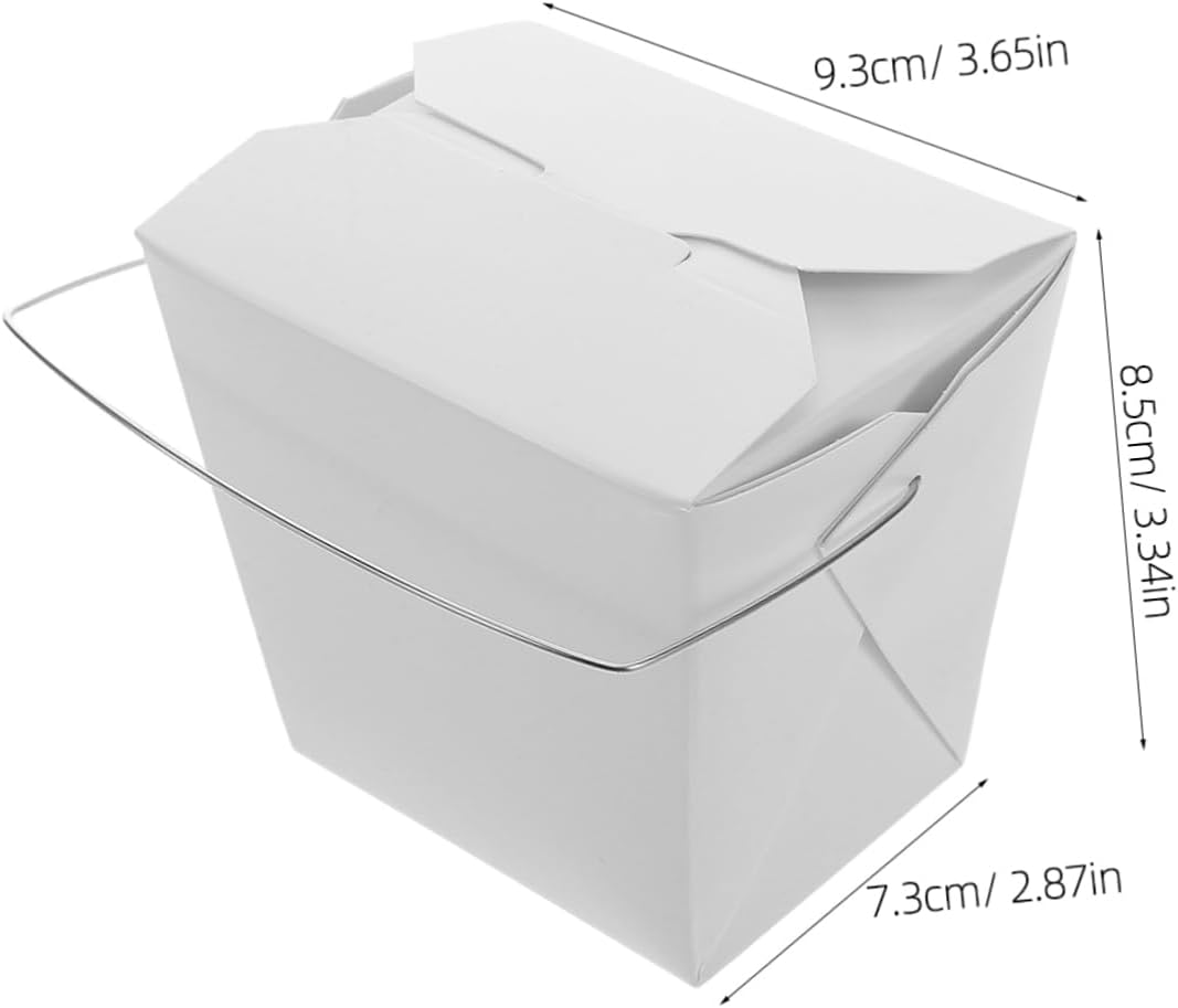 Ciieeo 50pcs Wire Handle Takeout Boxes Chinese Food Containers for Hot Cold Meals for Wedding Parties