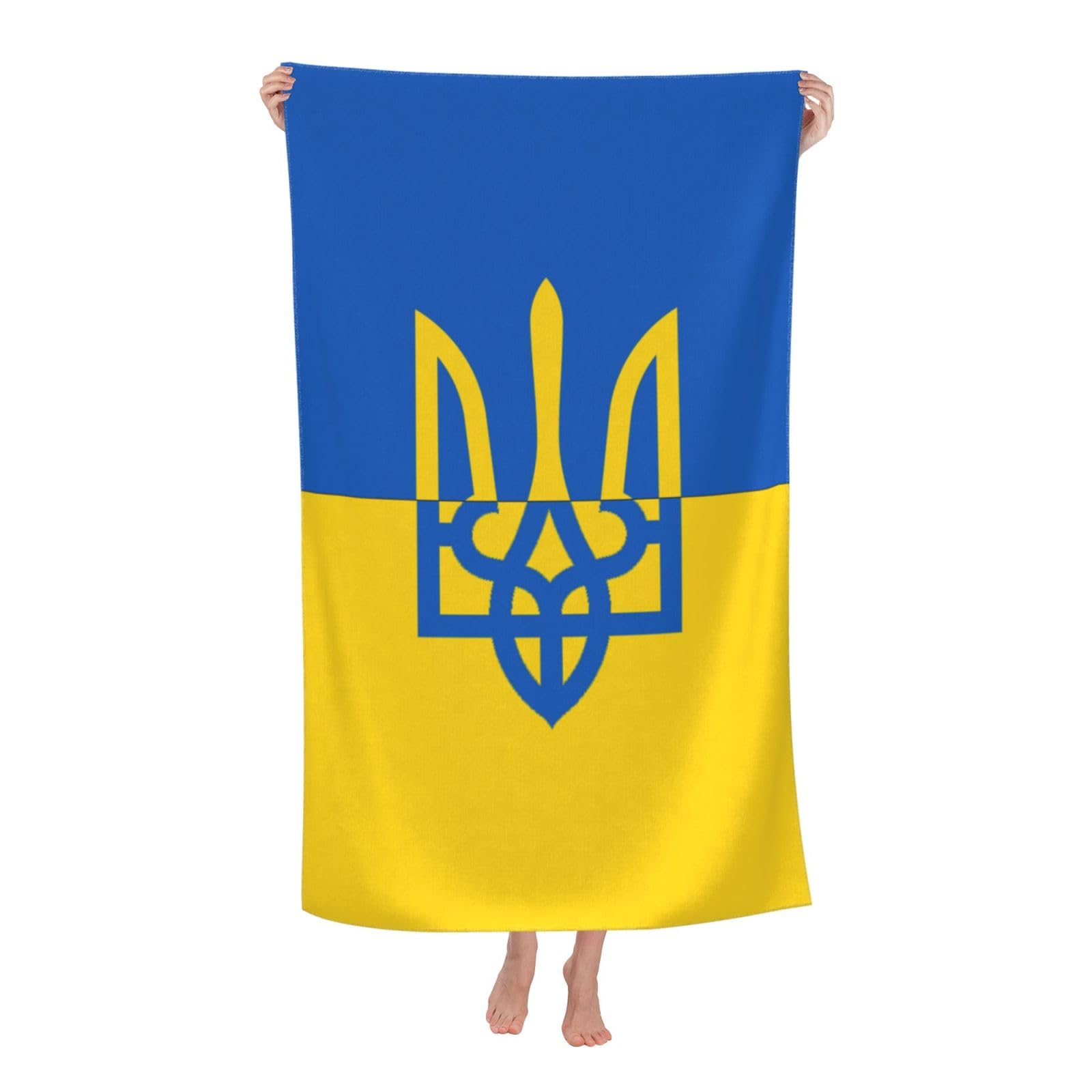 LSRCPD Beach Towel Ukrainian Flag Microfiber Beach Towels Blanket Oversized Tropical Big Extra Large XL Pool Towels Quick Dry Sandproof for Women Girls Kids