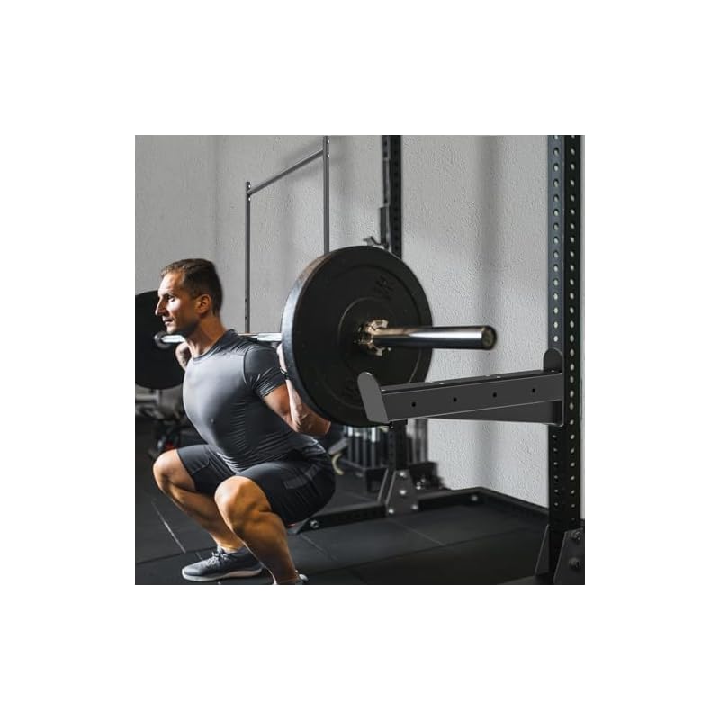 Kipika Safety Spotter Arms and J-Hooks for 2" x 2" and 3" x 3" Power Racks - Heavy Duty Barbell Holders and Catches with Rubber Pads - Power Rack Attachments for Squat, Bench Press and More - Image 3