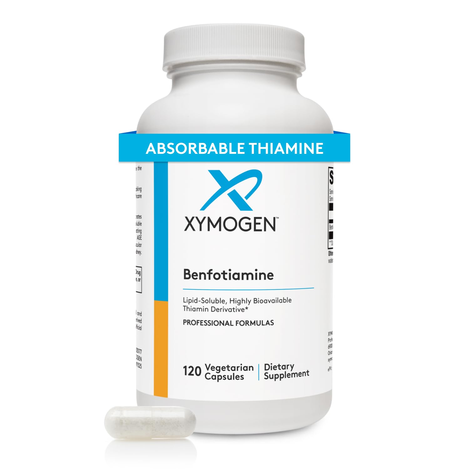 XYMOGEN Benfotiamine 300mg - Highly Bioavailable Thiamine B1 Supplement Derivative to Support Metabolic, Nerve + Vascular Health (120 Capsules)
