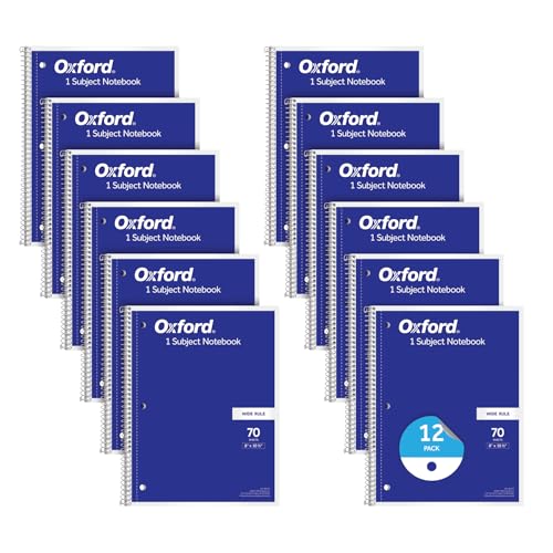 Cahiers à spirales perforés Oxford 70 feuilles pour un classement propre