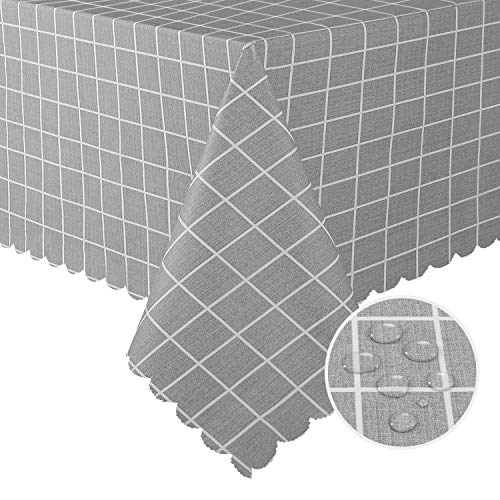 Hiasan Checkered PVC Rectangle Tablecloth 100% Waterproof Spillproof Stain Resistant Wipeable Vinyl Table