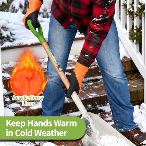 Image of Schwer 2 Pairs 100% Waterproof Winter Work Gloves Latex Coated, CR3302-1, M
