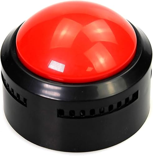 Cover Botón de grabación grabable de 30 segundos con botón de grabación de juguete, zumbadores de respuesta de regalo (M6-rojo+negro)