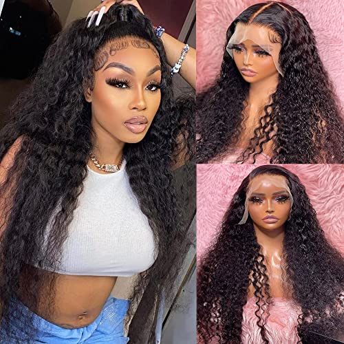 Water Wave Lace Front Wigs Human Hair 13x4 pre plucked Lace Frontal Wigs for Black Women Human Hair 20 inch 150% Density 12A Wet and Wavy Water Wave Lace Front Wig