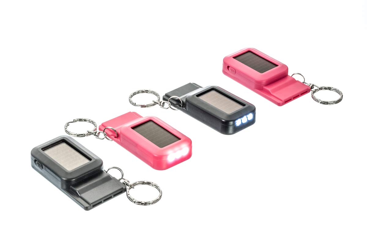 SE WH33CSF-12-4 Lot de 4 sifflets LED 3 en 1 à énergie solaire avec porte-clés