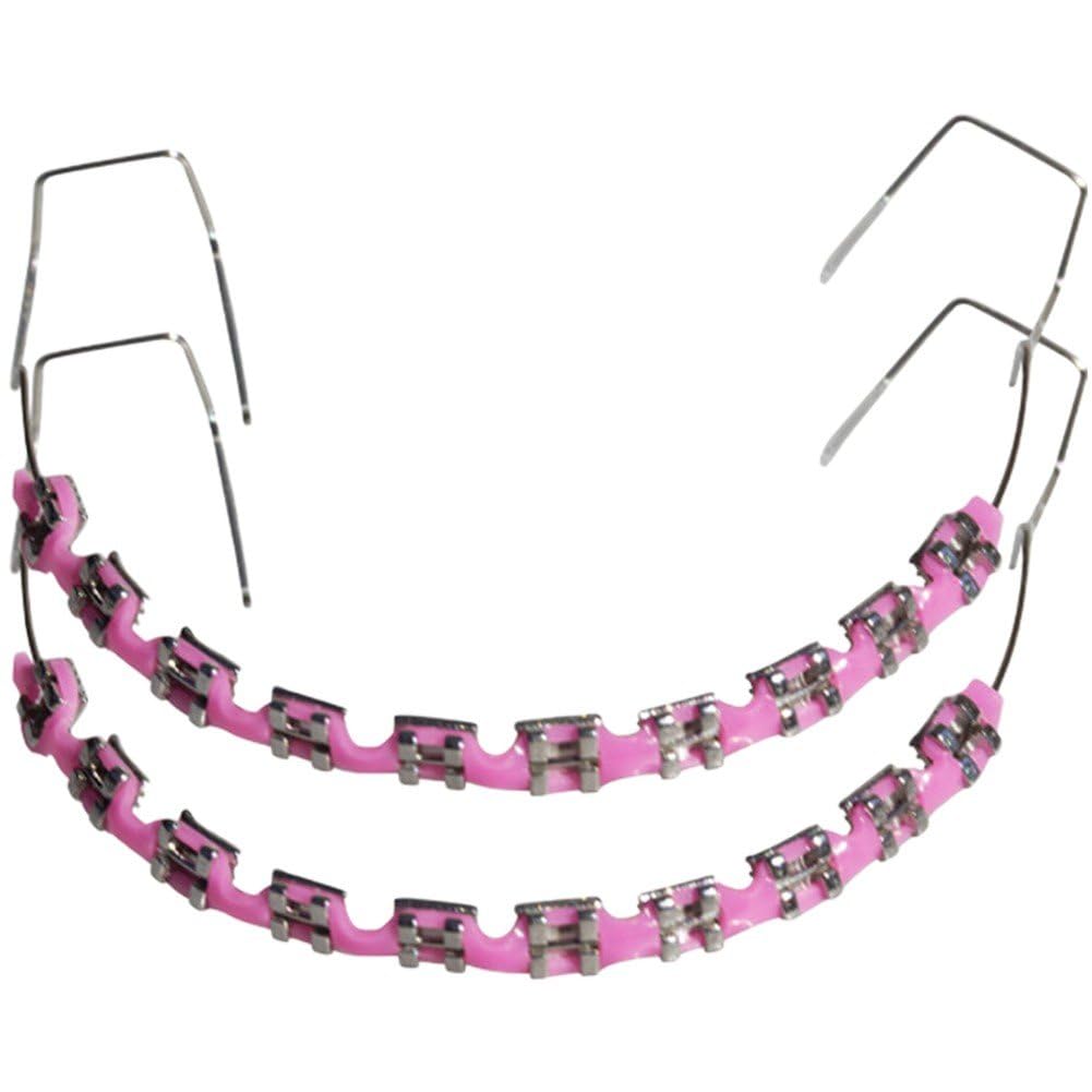 Soporte Dental Metal Rosa 10 Tipos Gancho Decoración Temporal Ortodoncia Alambres Ligaduras