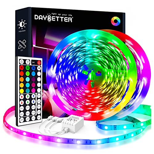 DAYBETTER Led Strip Lights 130ft (2 Rolls of 65ft), 5050 RGB Color Changing Led Strips with 44 Keys Remote Control, led Light for Room Kitchen Decoration, Bedroom DAYBETTER Led Strip Lights 130ft (2 Rolls of 65ft), 5050 RGB Color Changing Led Strips with 44 Keys Remote Control, led Light for Room Kitchen Decoration, Bedroom