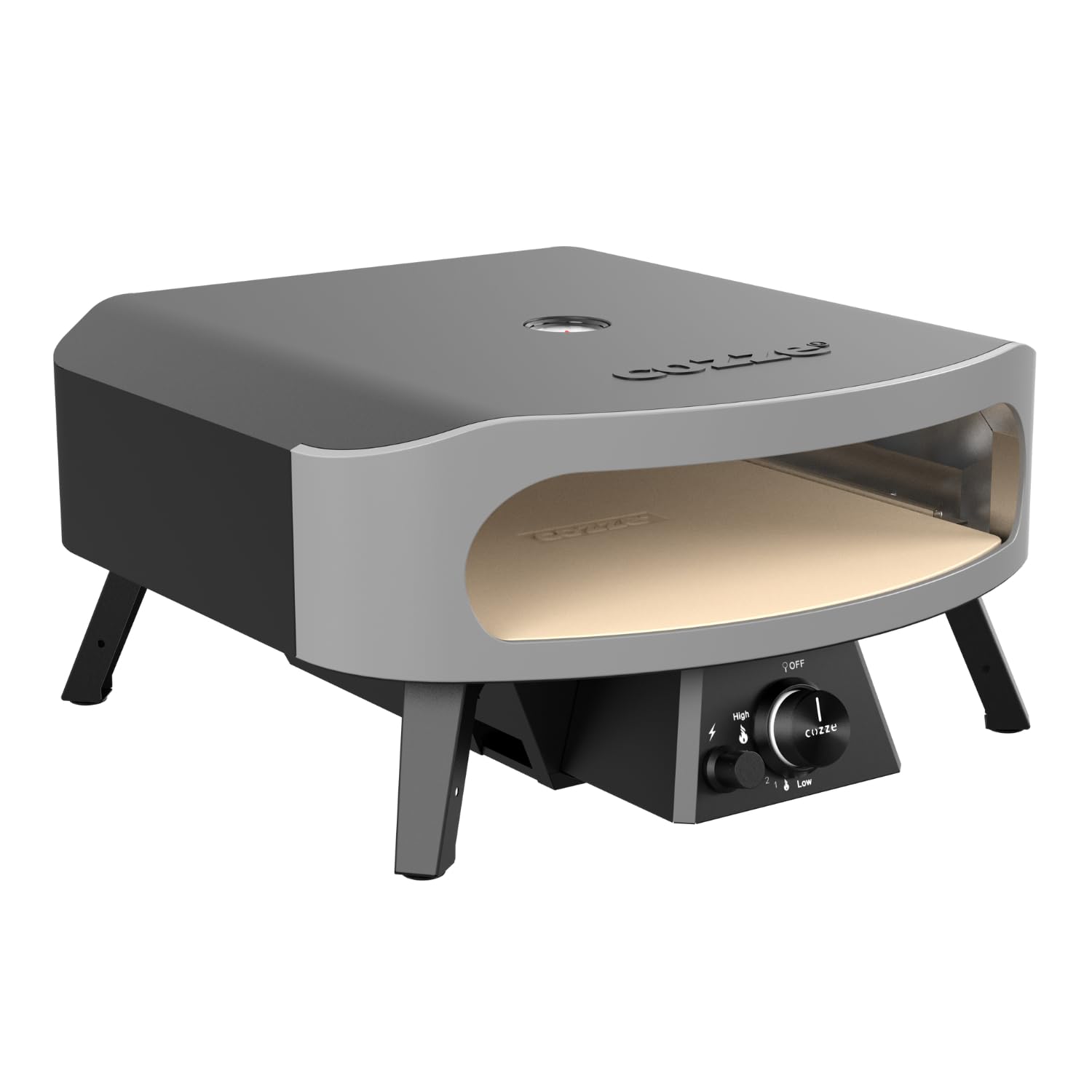 cozze® 17" Forno Pizza CLASSIC | Gas 30 mbar | Grande pietra in cordierite inclusa | Doppia camera in acciaio inox | Accensione automatica | Termometro integrato | Cottura veloce 2 min