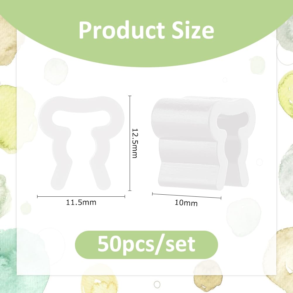 SUPERFINDINGS 50Pcs Plastic Peg Hook Stoppers White Inventory Control Clips 12.5x11.5mm Pegboard Accessories by ClipStrip for Retail Shelves Jewelry Display Racks Supermarket Rack