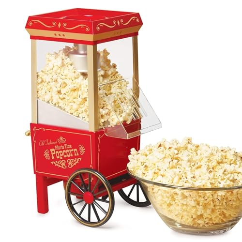 Image of VINSU Popcorn Machine Big Vintage Collection and Electric Popcorn Maker Making Machine,Automatic Instant Popcorn Maker Stylish Design 1200-Watts Electric Popcorn Maker Machine For Home Use