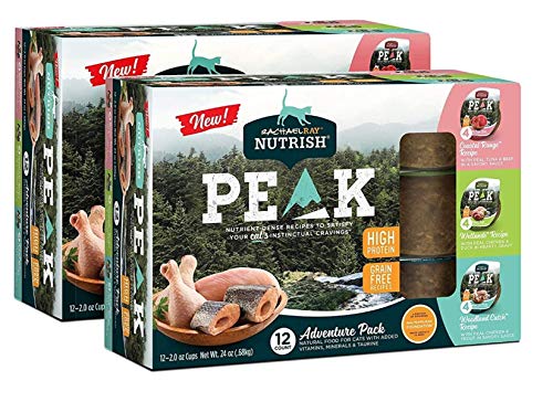 Rachael Ray Nutrish PEAK Natural Wet Cat Food, Adventure Pack Variety, 2 Ounce Cup (Pack of 24), Grain Free, High Protein