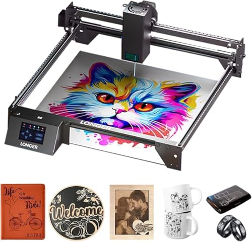 Longer RAY5 20W Laser Engraver 20000mW Output 32-bit Motherboard, 130W CNC Laser Cutter,App Offline Control, DIY Engraver Tool for Metal/Glass/Wood Engraving Speed of 10000 mm/min