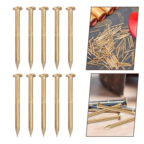 Clavos para muebles de bronce 100 unidades cabeza redonda para bricolaje miniatura 3