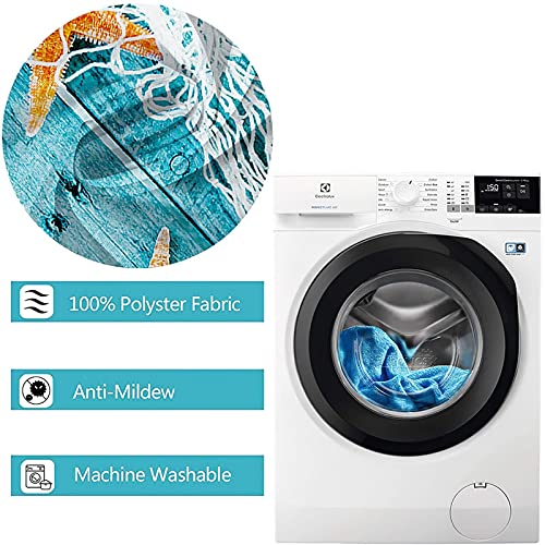 Rideau de douche polyester 165x200cm bleu et blanc anti moisissure - 6