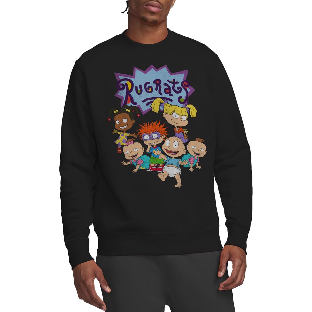 Rugrats Group Crew Sweatshirt, Black, Small