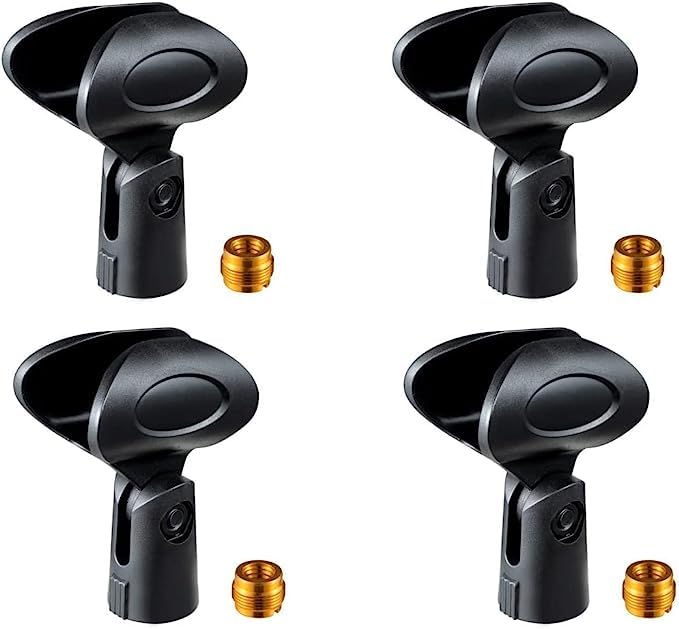 5 Core Mic Clips for Stands 4Pcs Microphone Clip Holder Universal Adjustable with 5/8