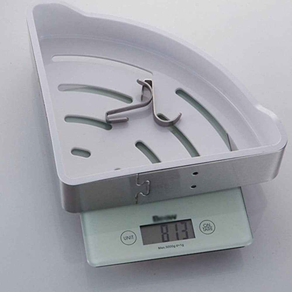 LUUYYI Estante esquinero de ducha para baño, estante de drenaje de ABS de acero inoxidable, accesorios de baño, estantes de cocina montados en la pared, estante de especias/negro de dos niveles