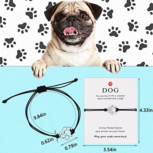 PLwelth Puppy Dog Bracelets for Women Men Dog Memorial Gifts for Pet Lover Friendship Gifts for Her His Couples Adjustable String 6