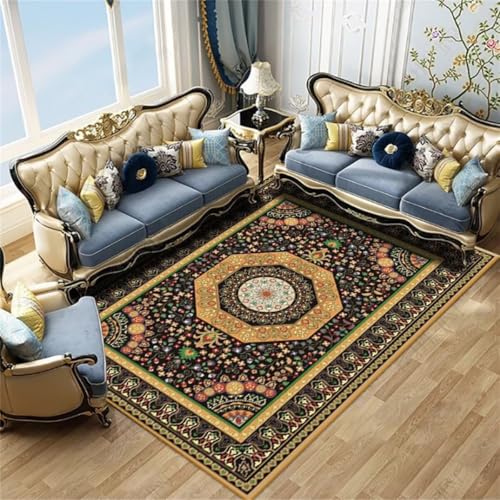 Tapis de restaurant design fleurs lavable et antidérapant 200x260